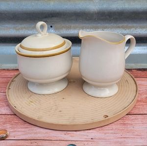 Mikado Stoneware Creamer and Sugar Bowl